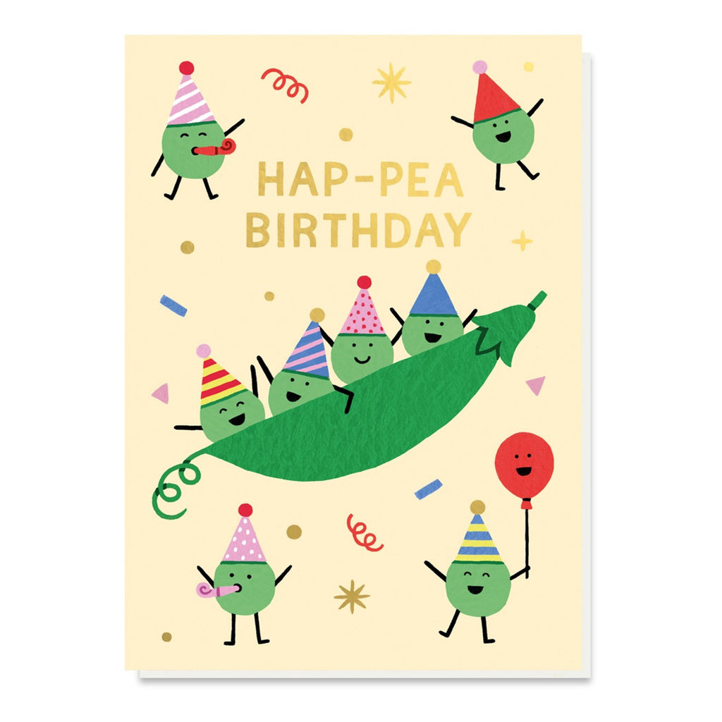 Hap-Pea Birthday Pun Card.