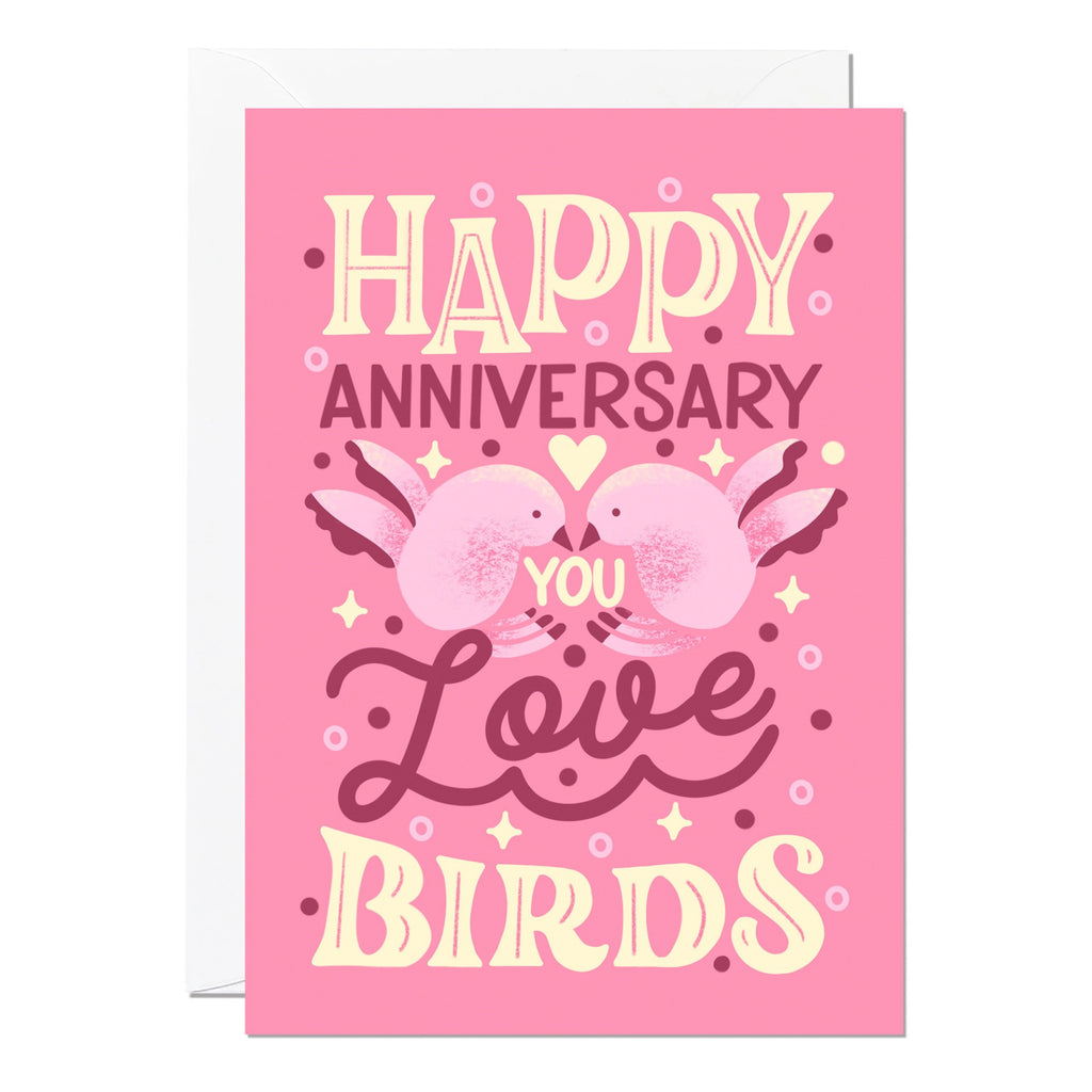 Happy Anniversary Love Birds Card | Ricicle Cards – Outer Layer