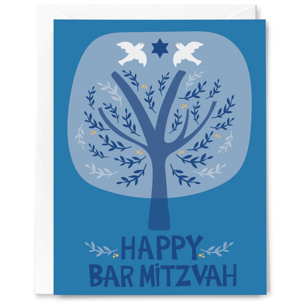 Happy Bar Mitzvah Tree Card.