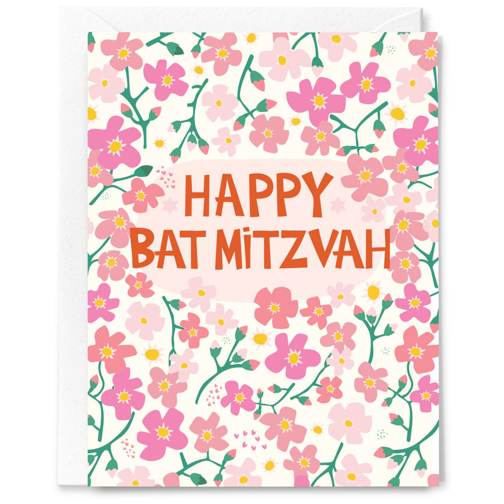 Happy Bat Mitzvah Cherry Blossoms Card.