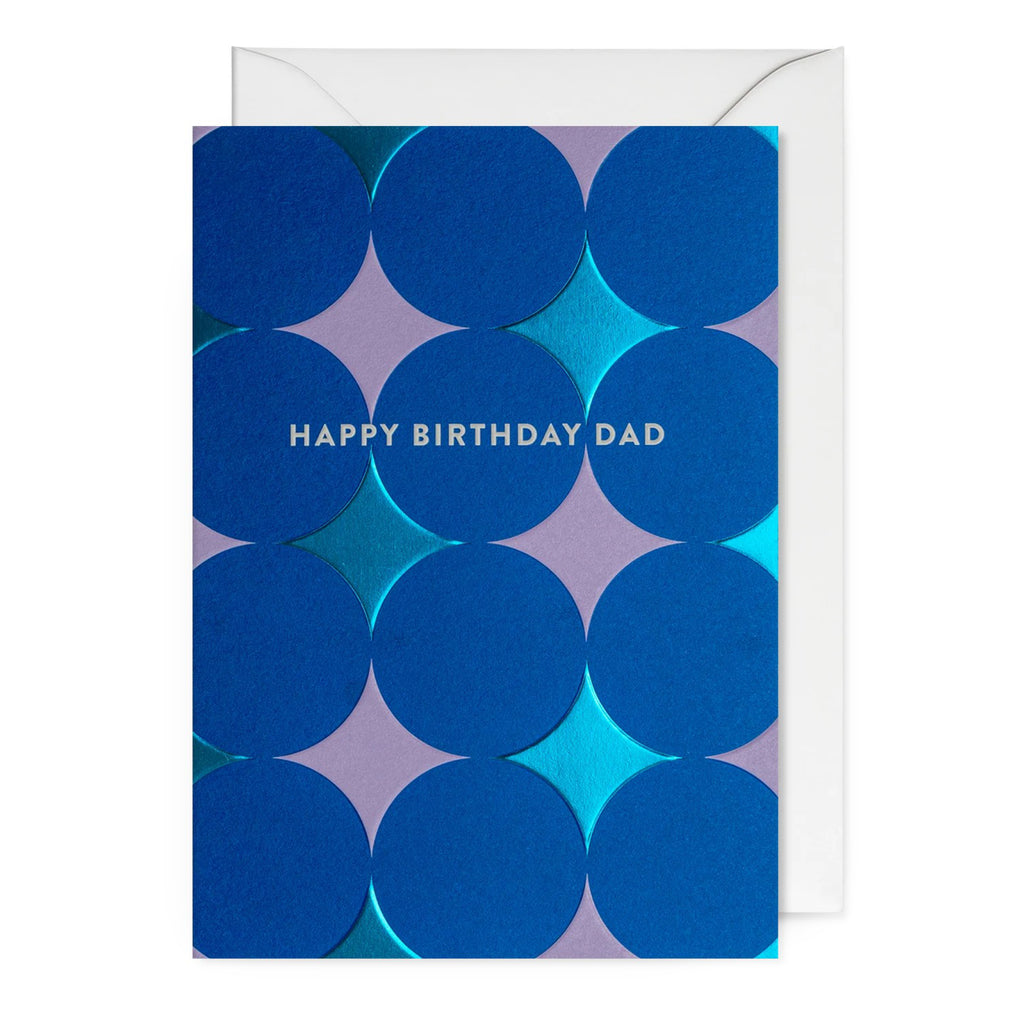 Happy Birthday Dad Blue Dots Card.