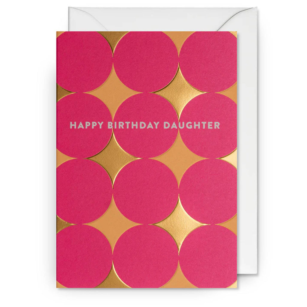 Happy Birthday Daughter Pink Dots Card.