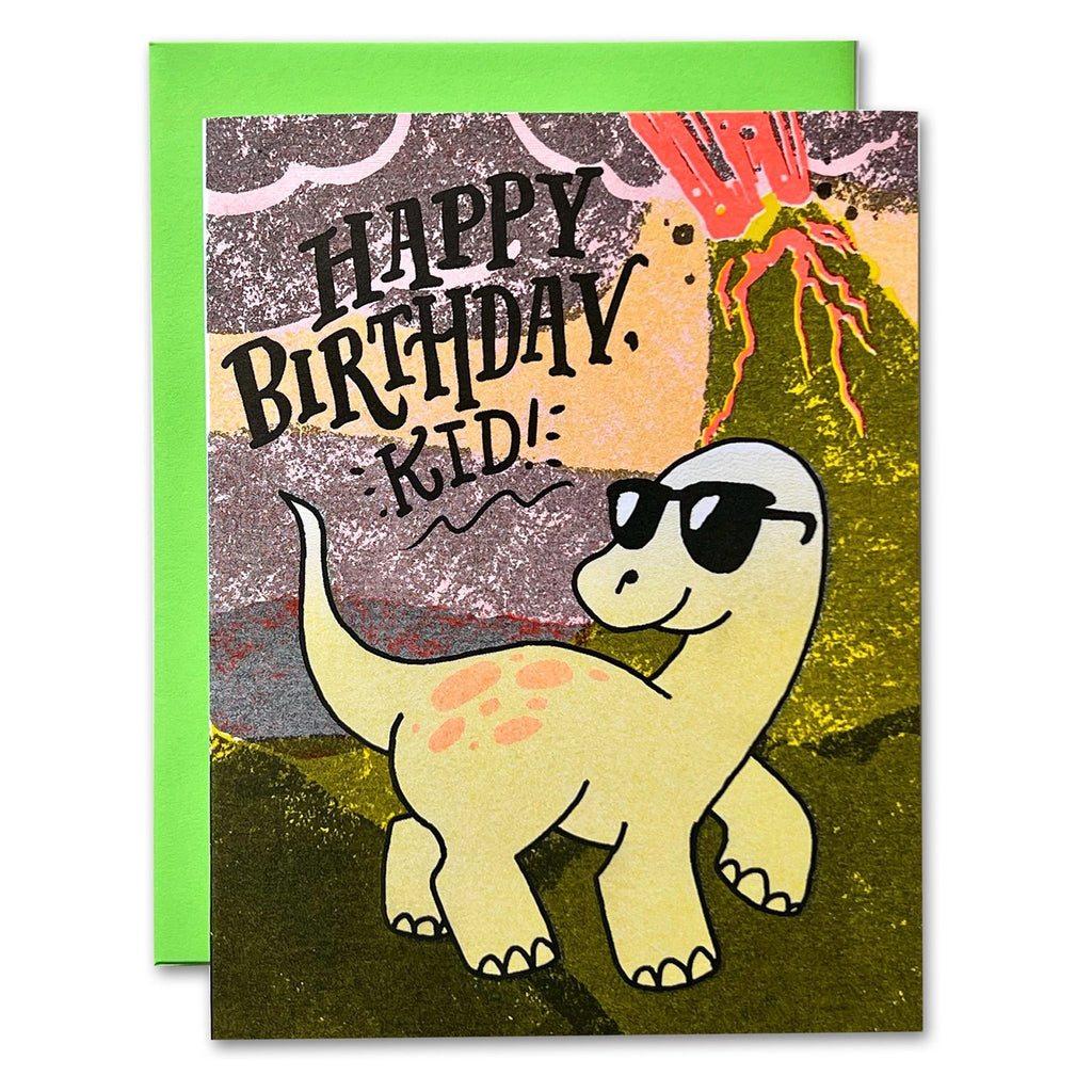 Happy Birthday Kid Dino Card.