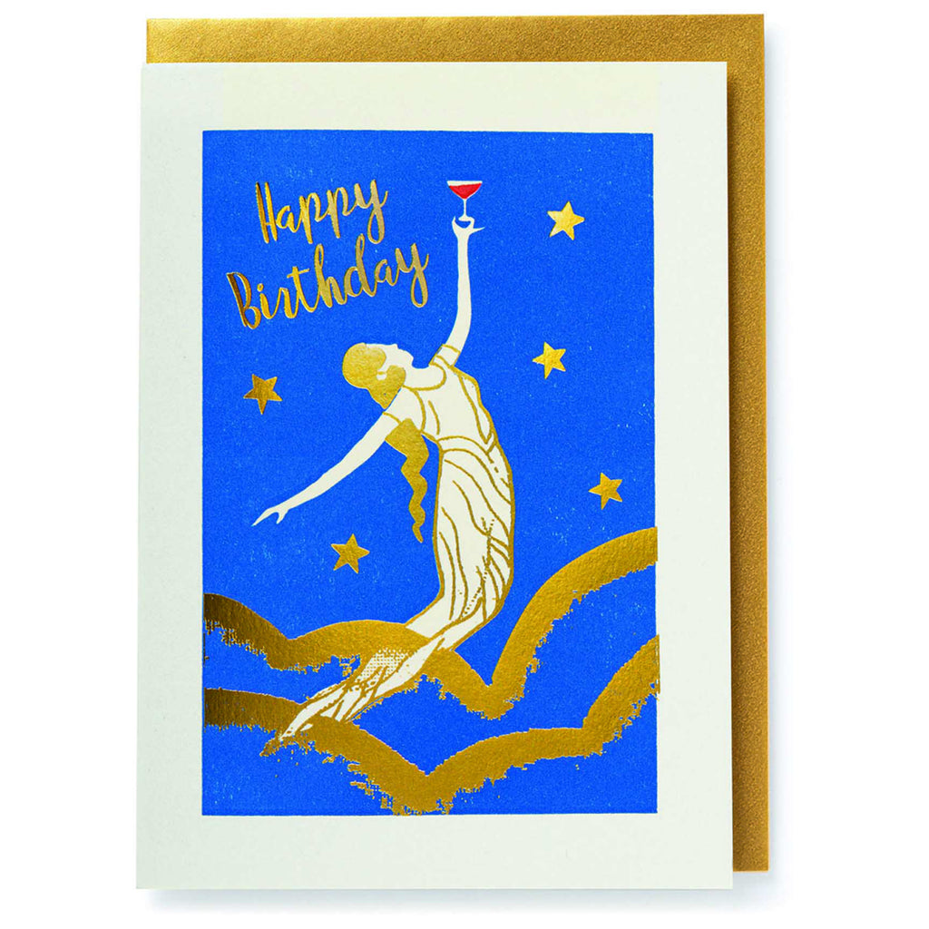 Happy Birthday Lady With Cocktail Card.