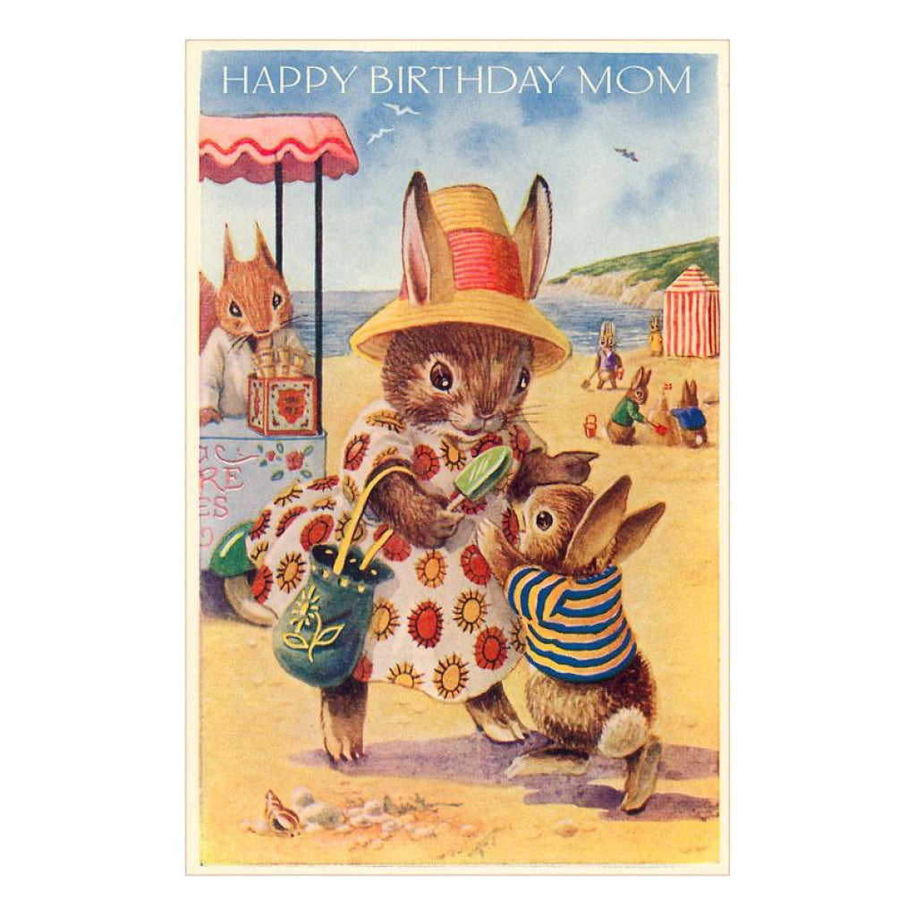 Happy Birthday Mom Vintage Image Card.