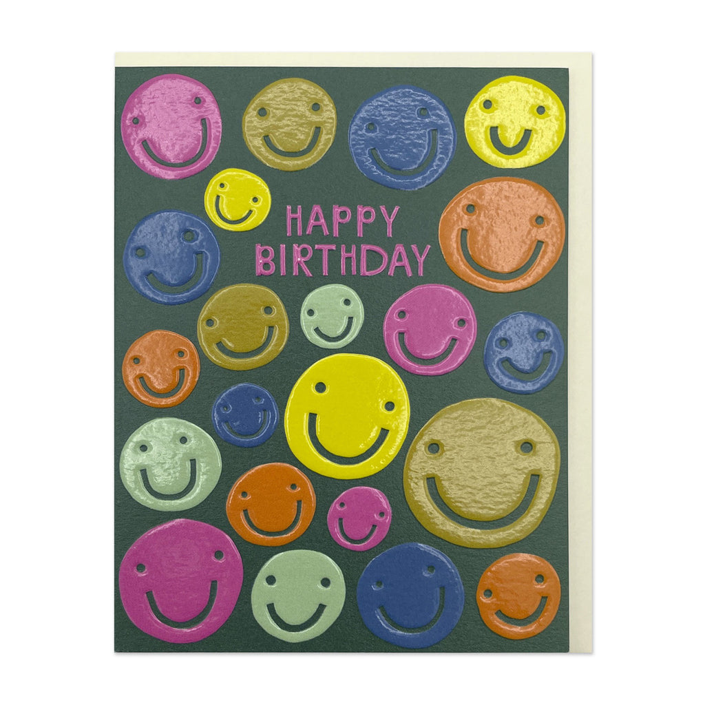 Happy Birthday Smiley Faces Mini Card.