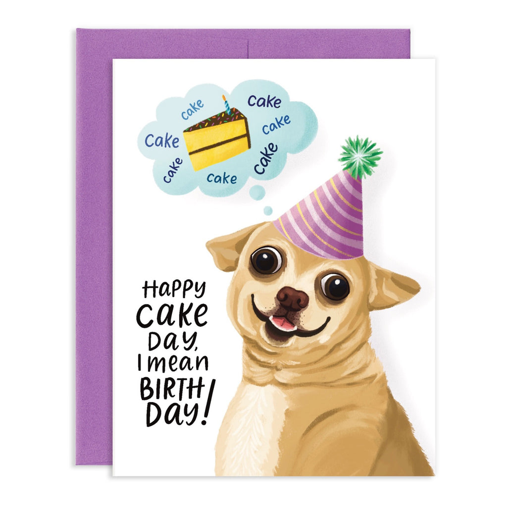 Happy Cake Day Chihuahua Birthday Card.