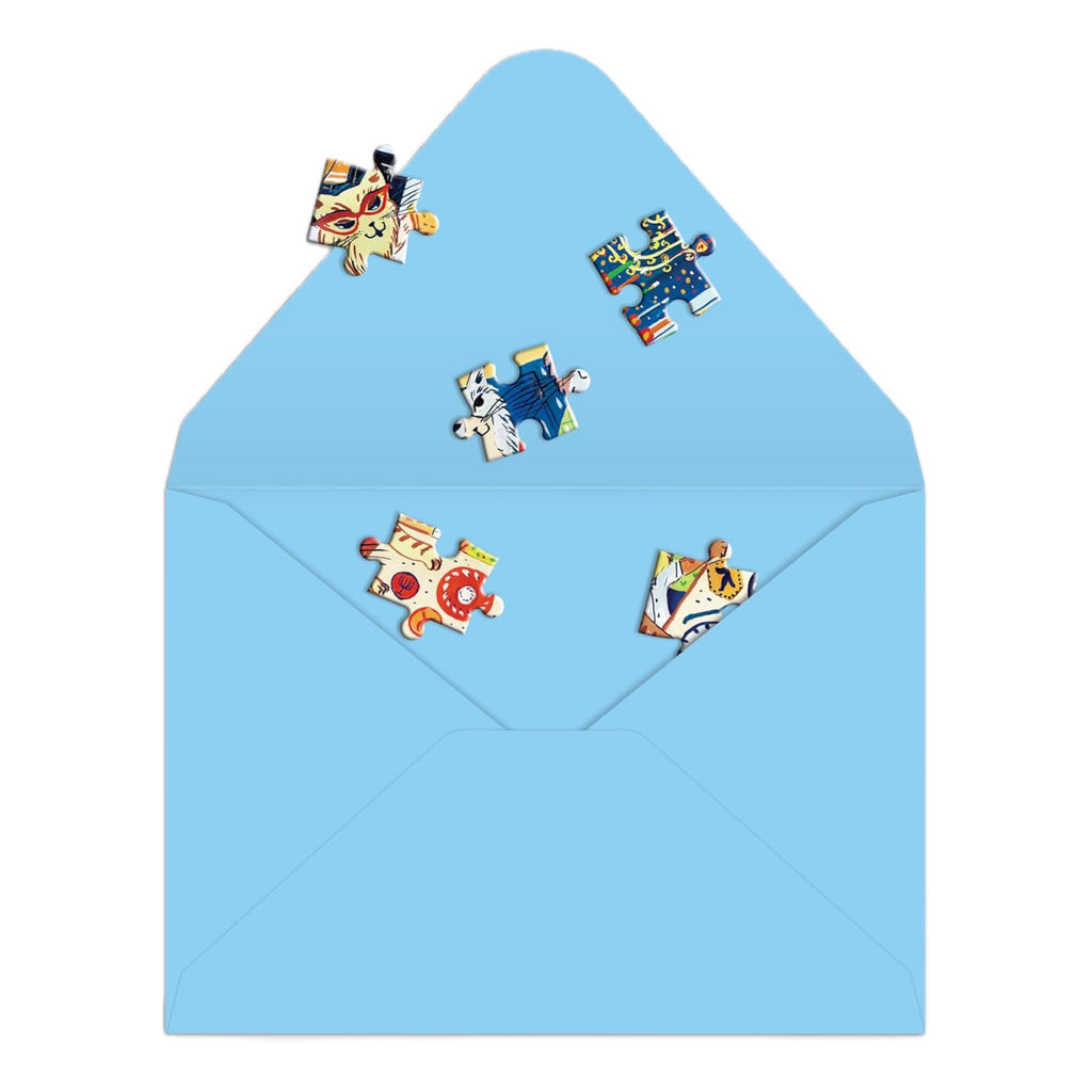 Happy Hanukcats Greeting Card Puzzle pieces.
