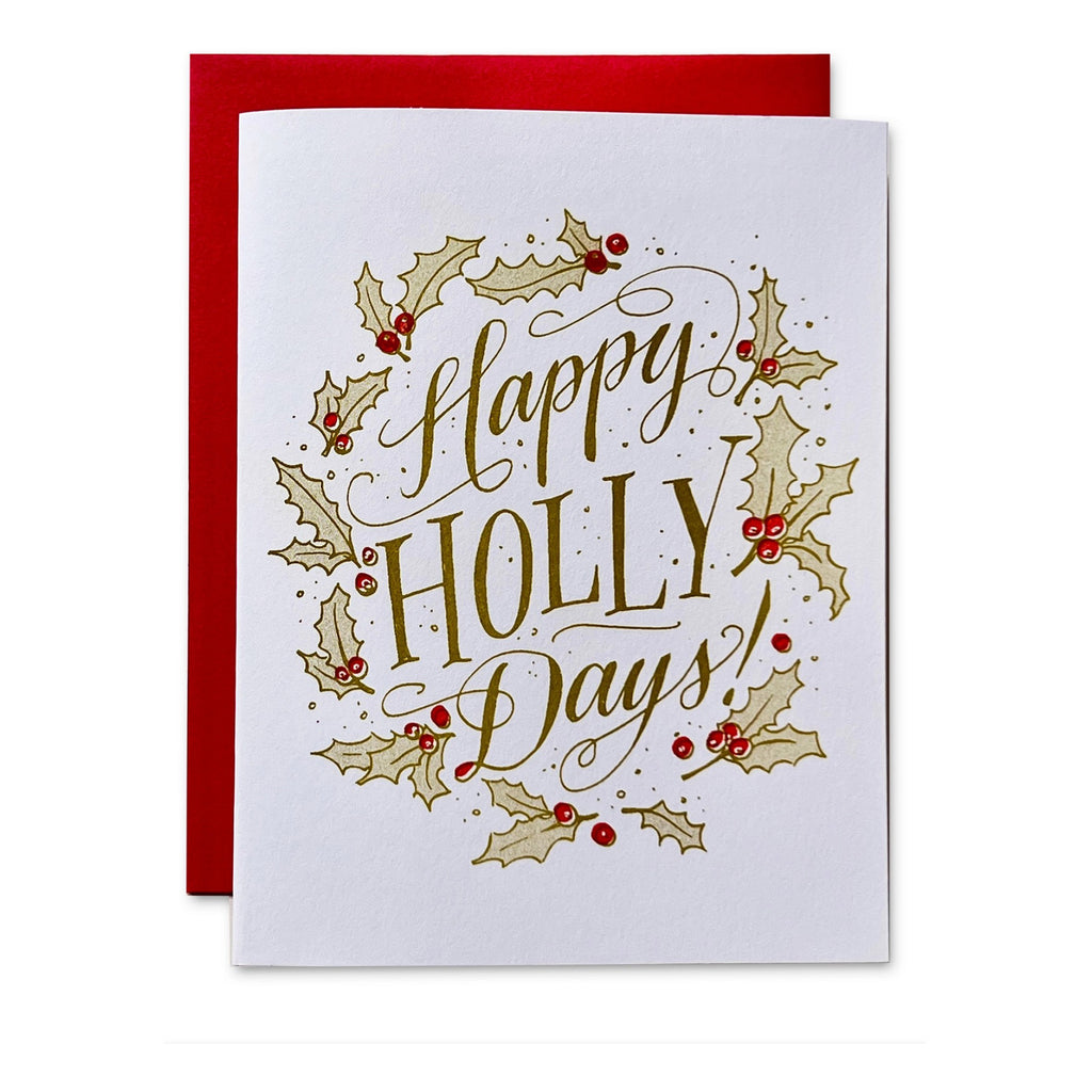 Happy Holly Days Risograph Card.