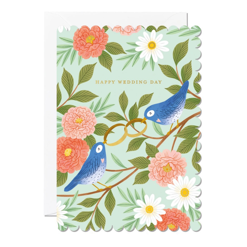 Happy Wedding Day Birds Card.