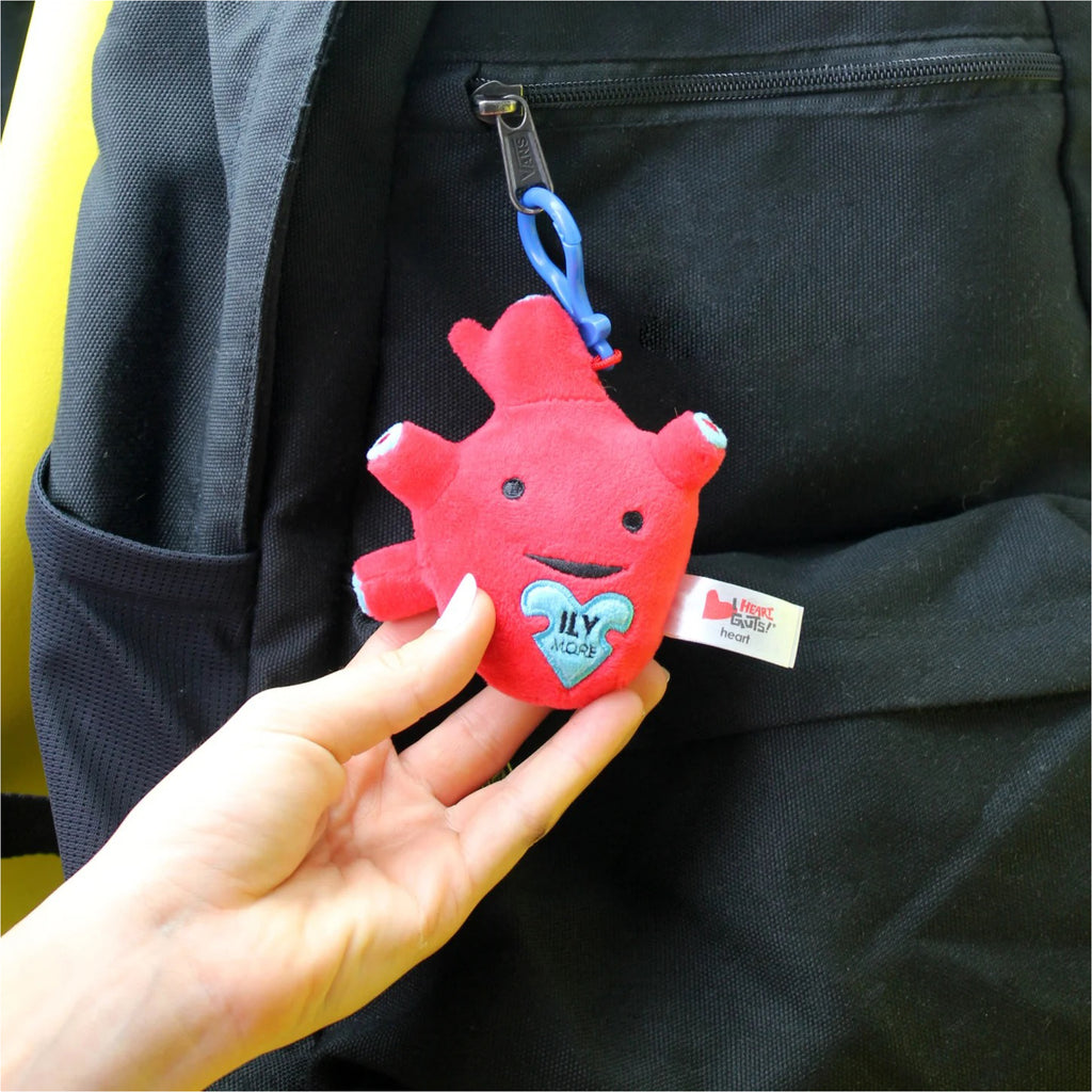 Heart Bag Charm on backpack.