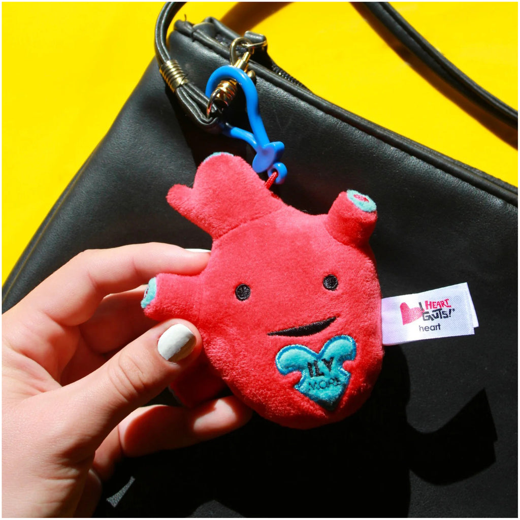 Heart Bag Charm on purse.