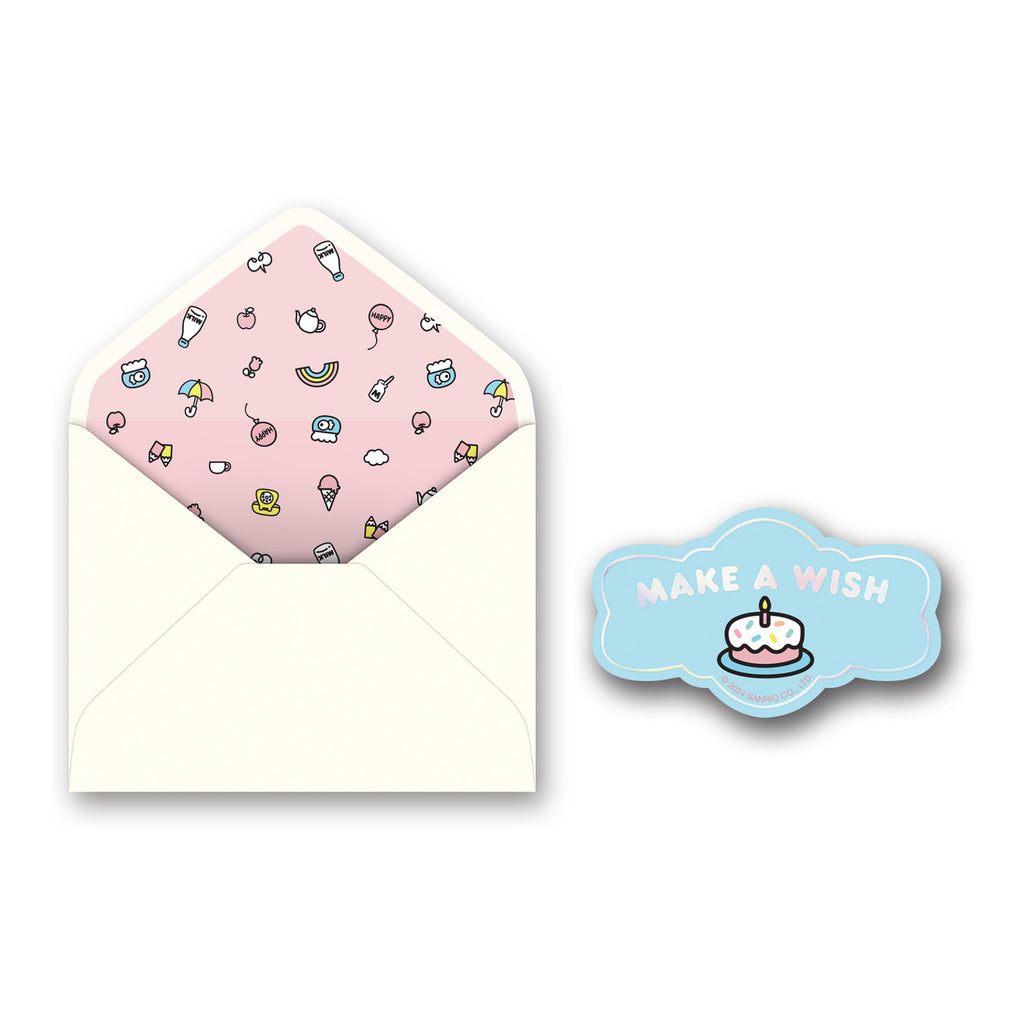 Hello Kitty Happy Birthday envelope and sticker.