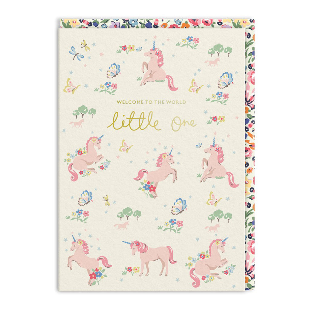 Hello Little One Unicorn Baby Card.