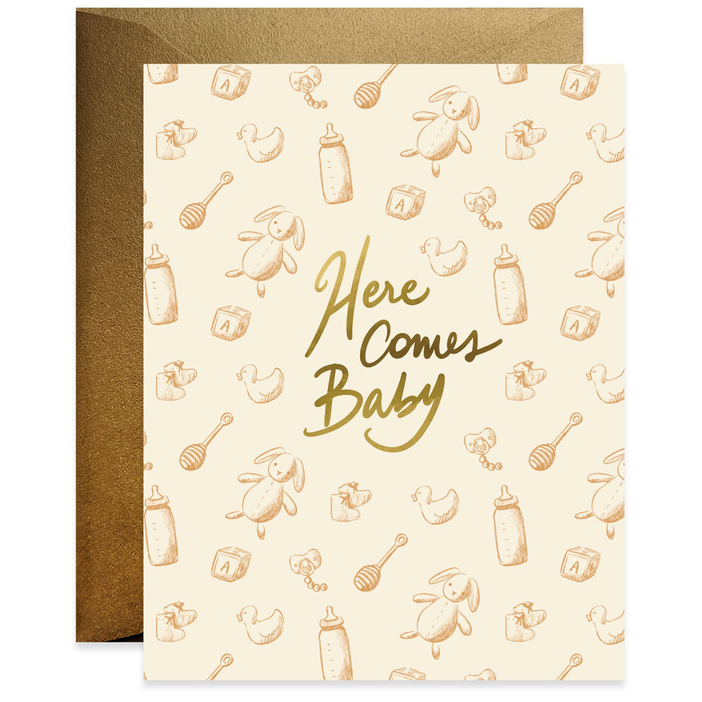 Here Comes Baby Card.