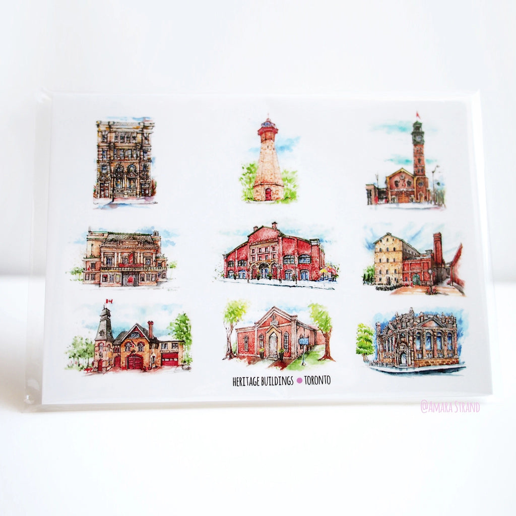 Heritage Buildings In Toronto Postcards Set 1 original art.