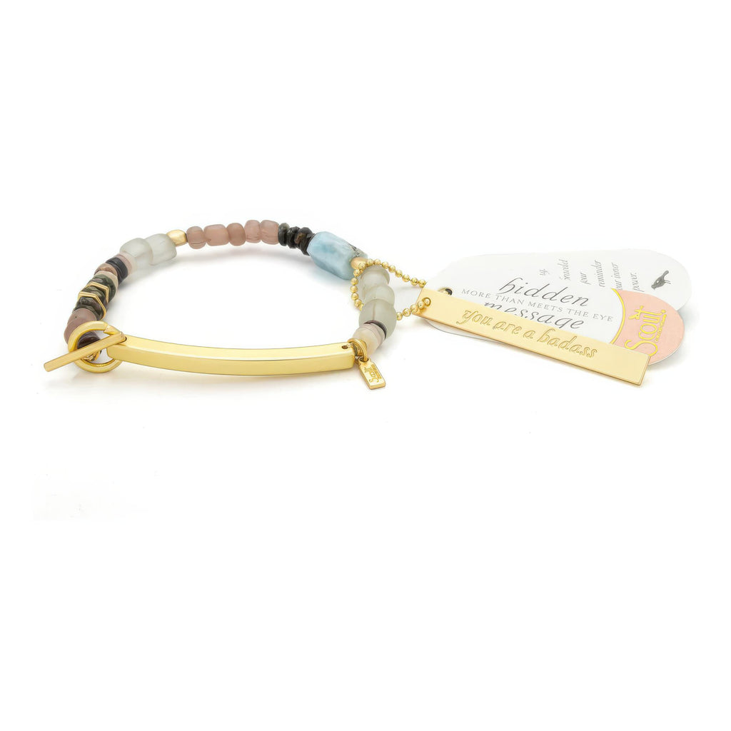 Hidden Message Bracelet Badass with tag.