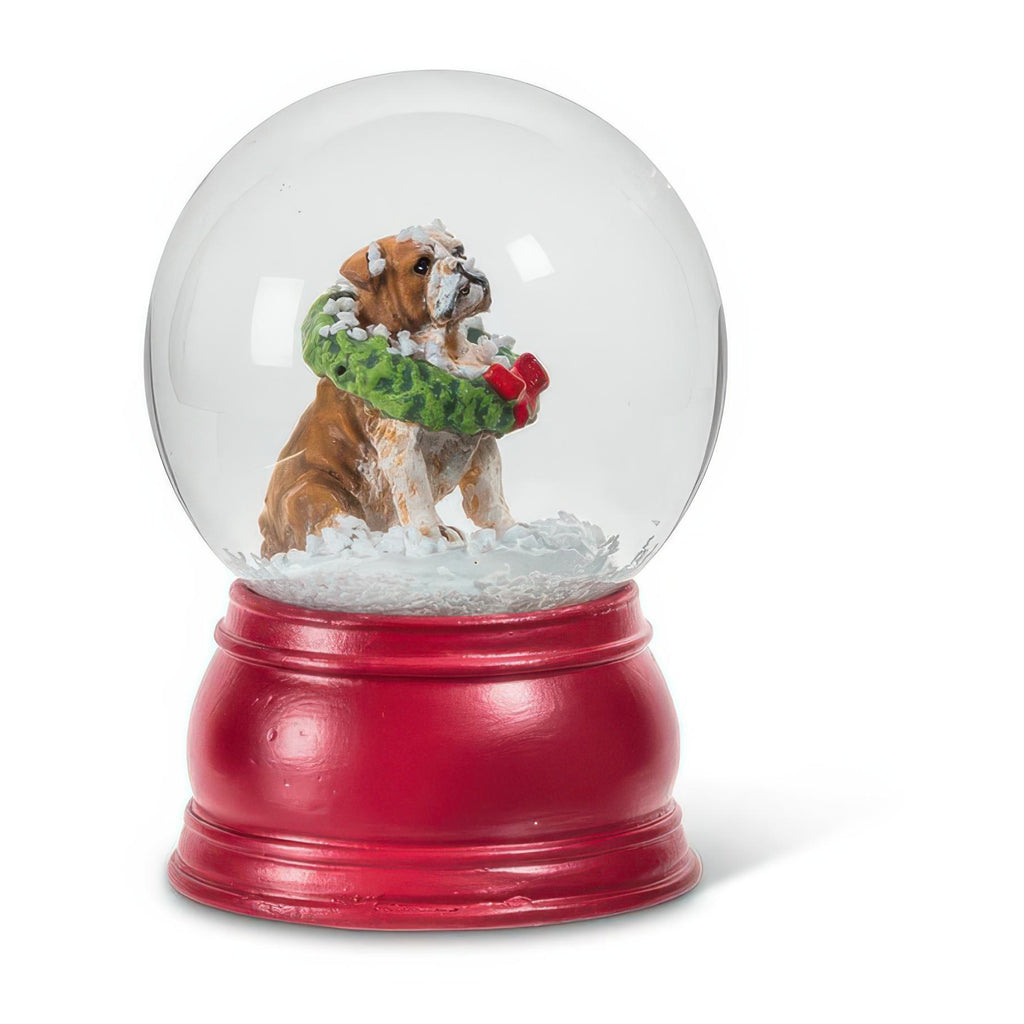 Holiday Pet Small Snow Globe - dog with wreath.