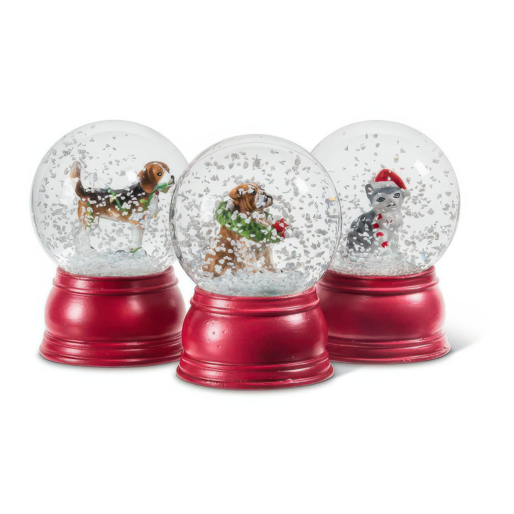 Holiday Pet Small Snow Globe shaken.