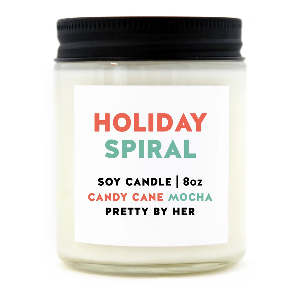 Holiday Spiral Soy Wax Candle.