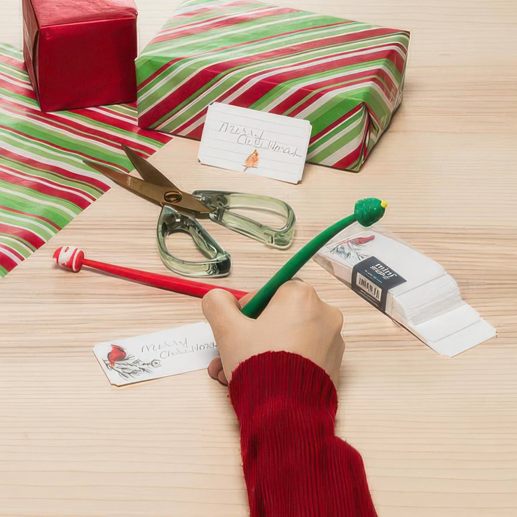 Holiday Wobbly Pen being held.