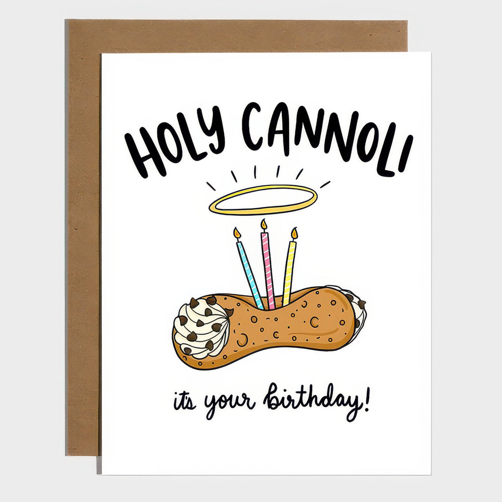 Holy Cannoli Birthday Card.