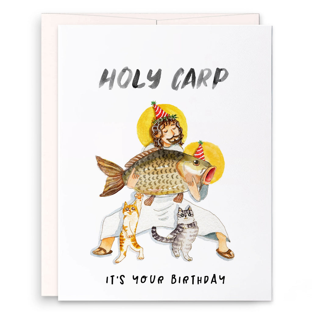 Holy Carp Birthday Card.