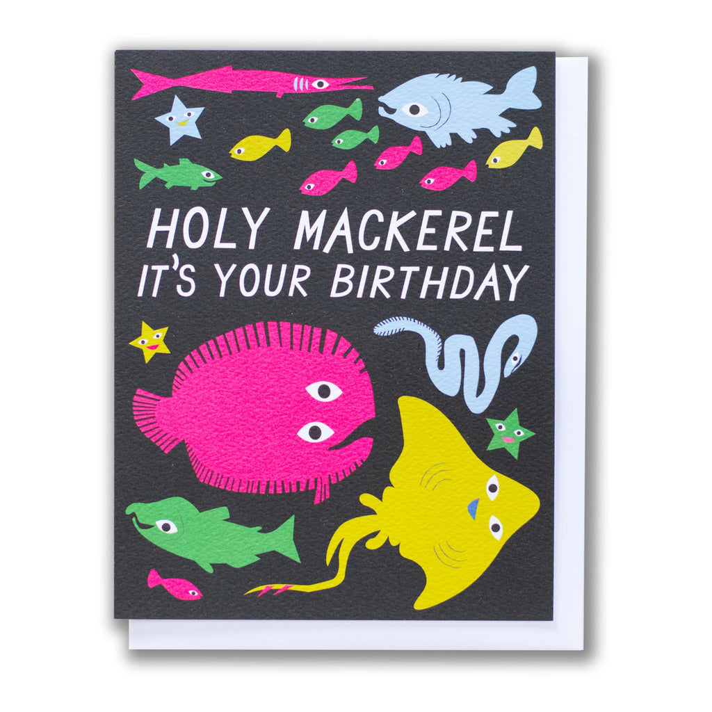 Holy Mackerel Birthday Card.