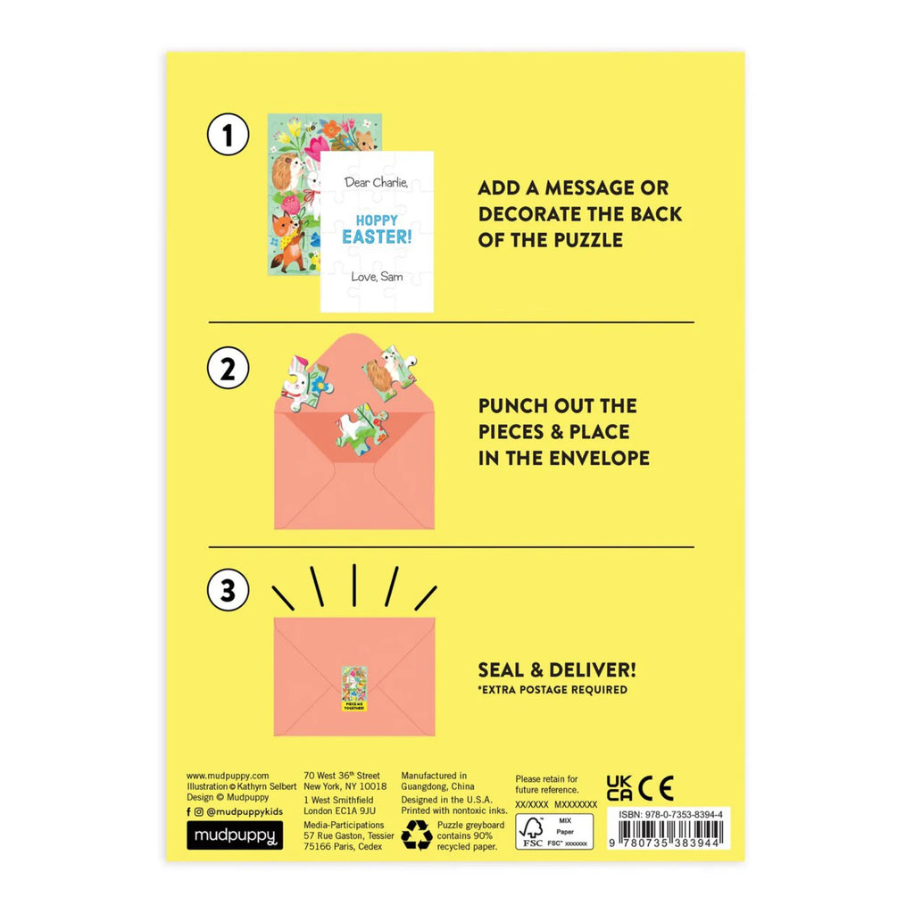 Hoppy Easter! Greeting Card Puzzle instructions.