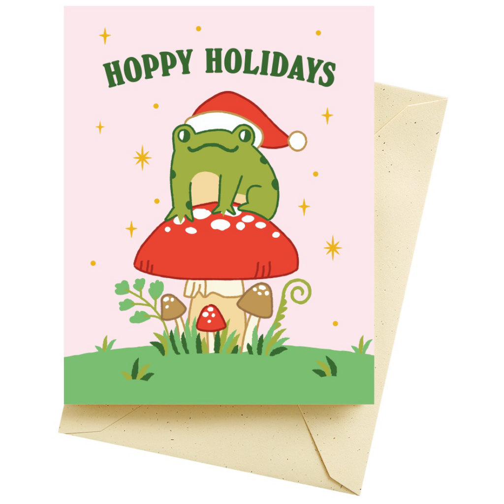 Hoppy Frog Holiday Card.