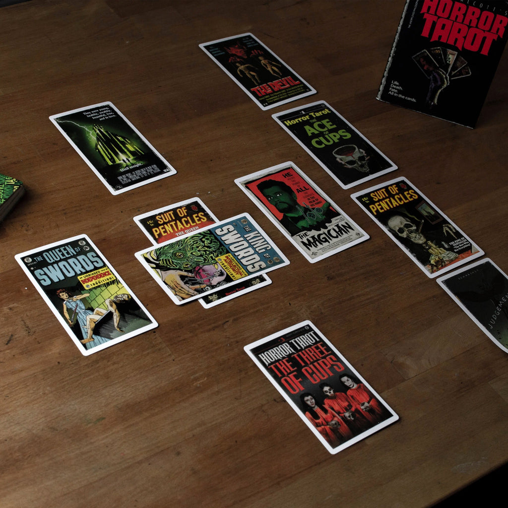 Horror Tarot Deck on table.