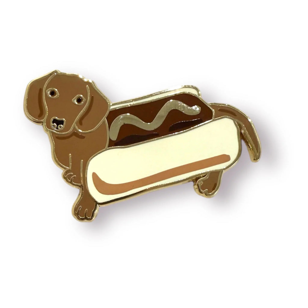 Hot Dog Enamel Pin.