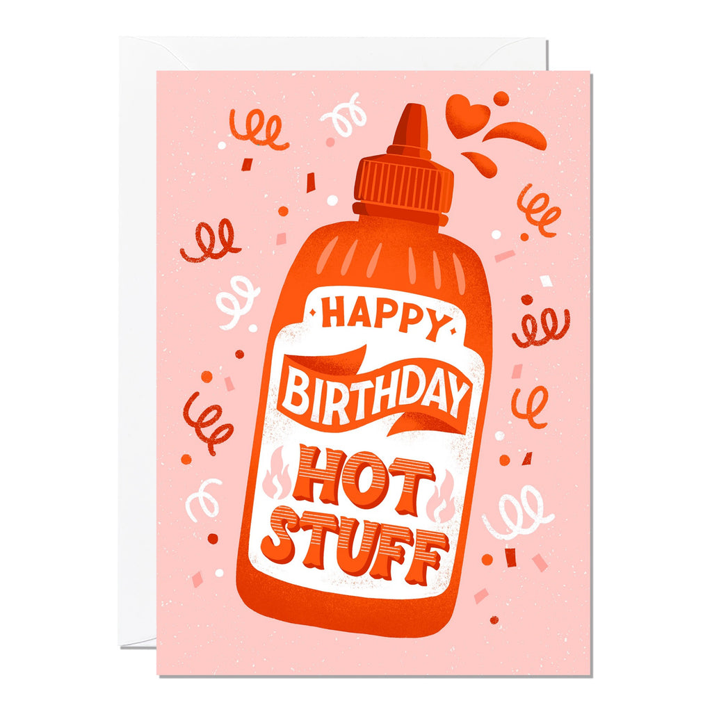 Hot Stuff Hot Sauce Birthday Card.