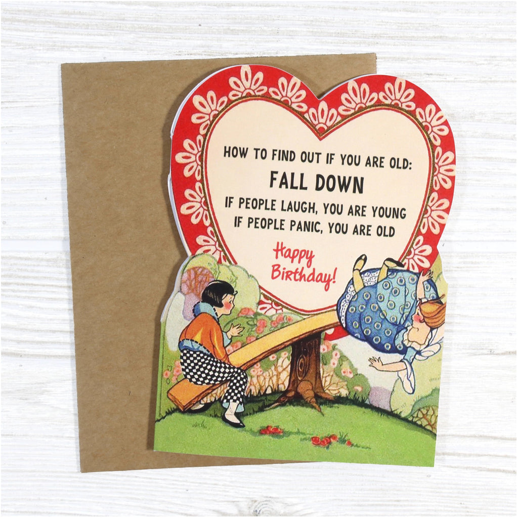 How to Find Out if You Are Old Birthday Card on table.