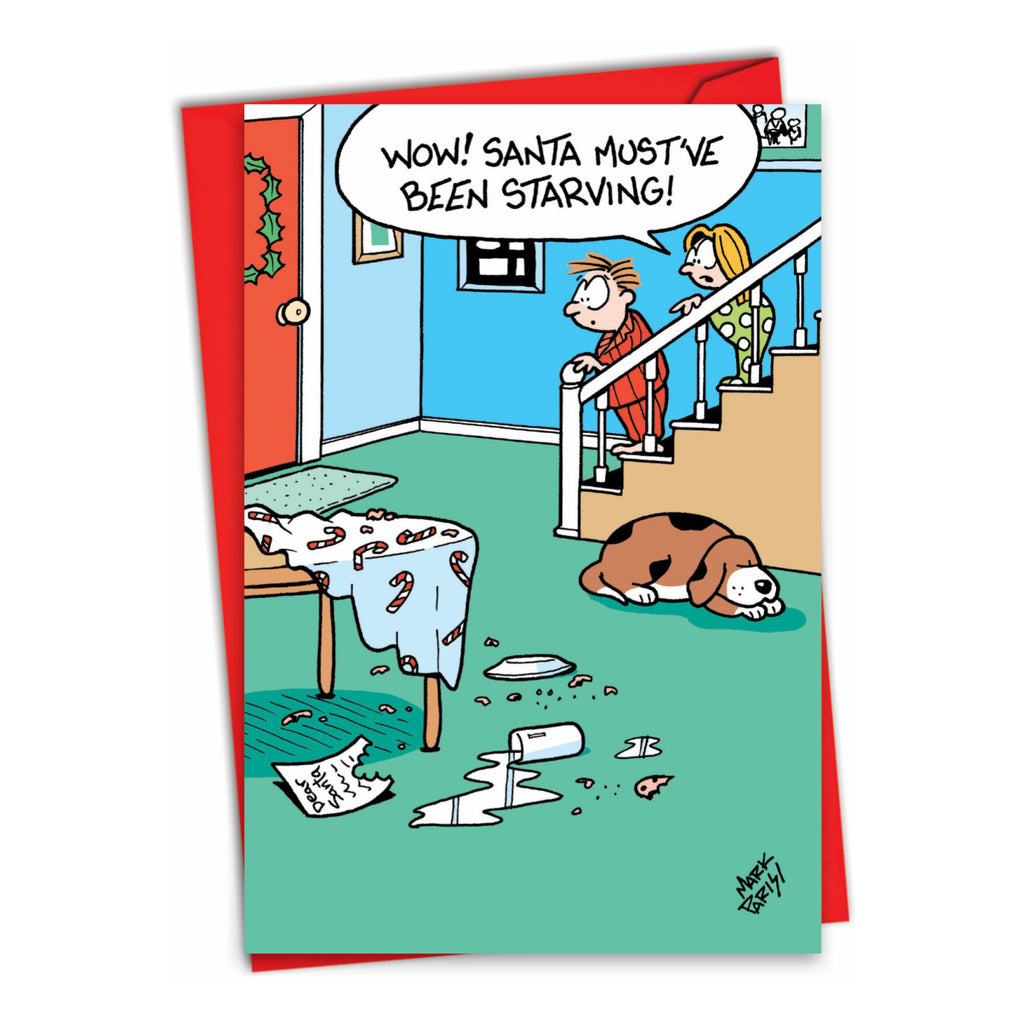 Hungry Santa Christmas Card.