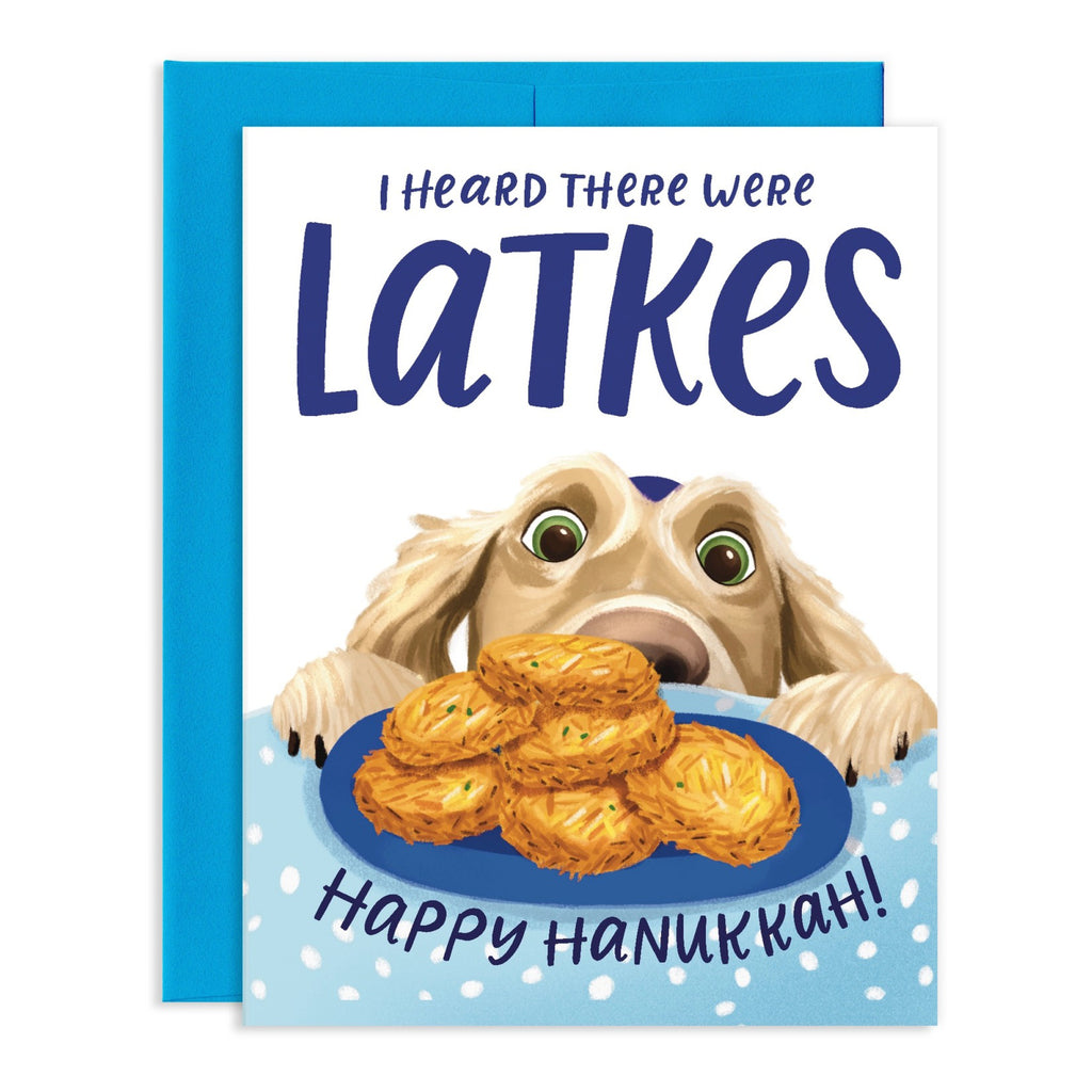 I Heard There Were Latkes Hanukkah Card.