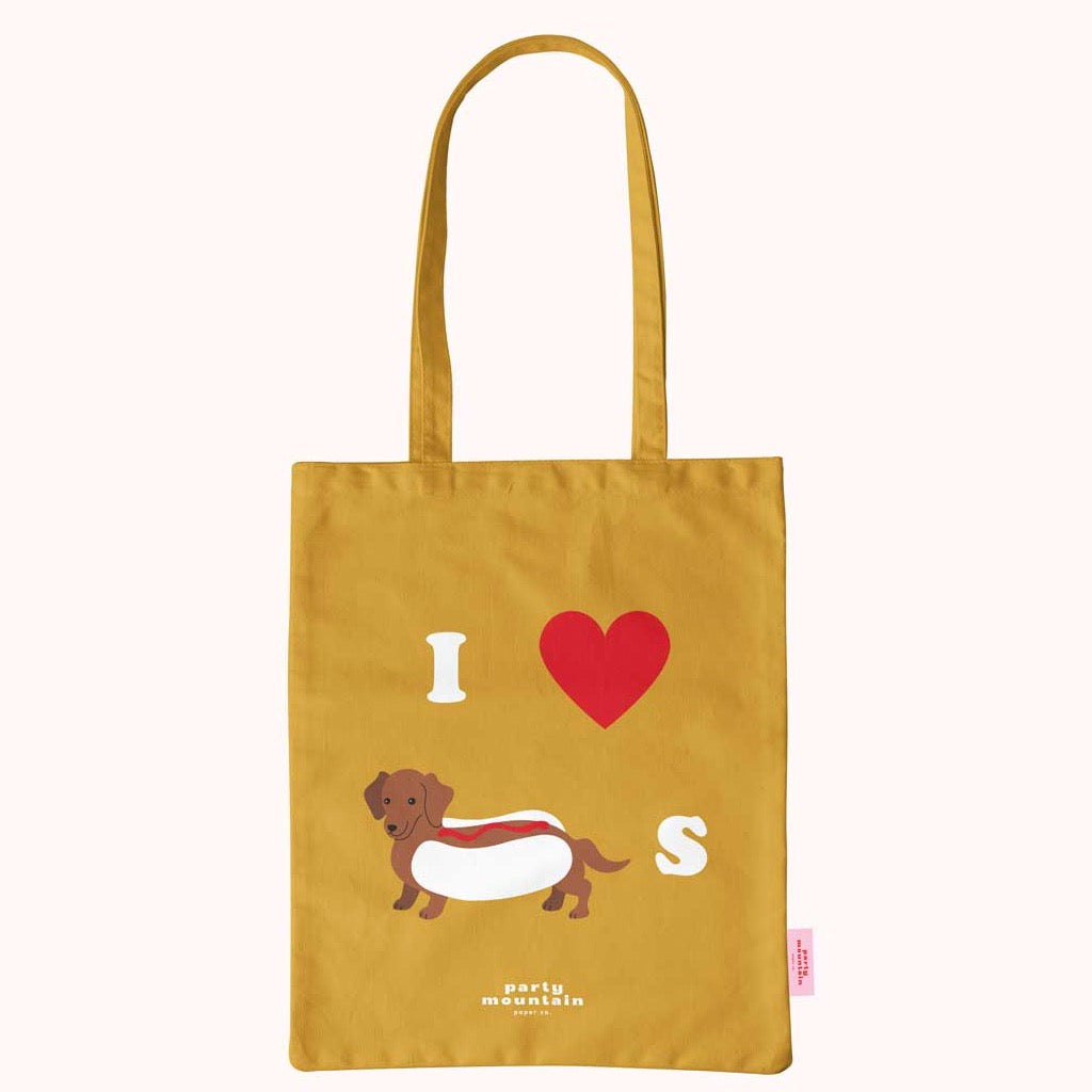 I Heart Weiner Dogs Organic Cotton Tote.