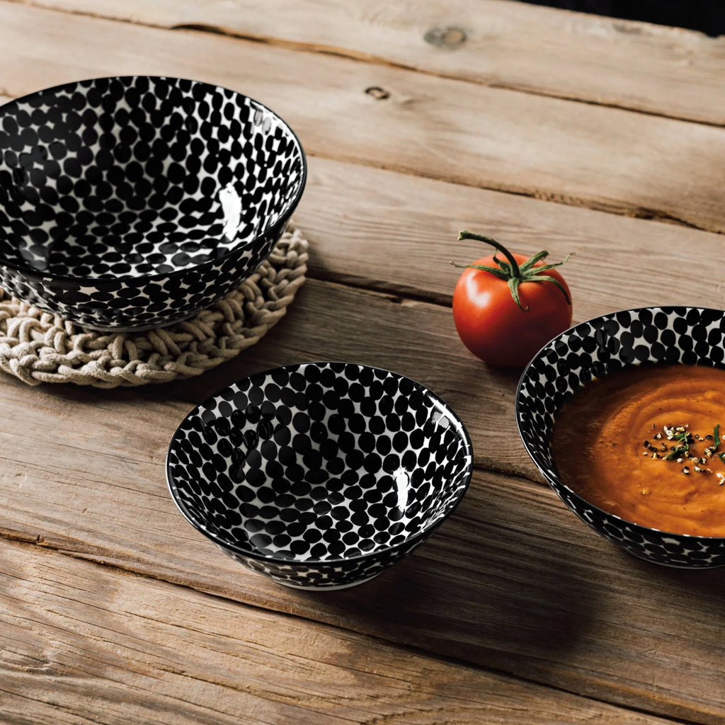 Imperial Anemone Stamped Bowl Medium on table.