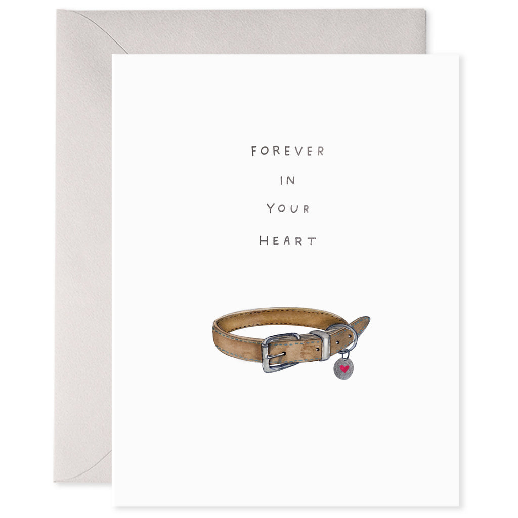 In Your Heart Pet Collar Sympathy Card.