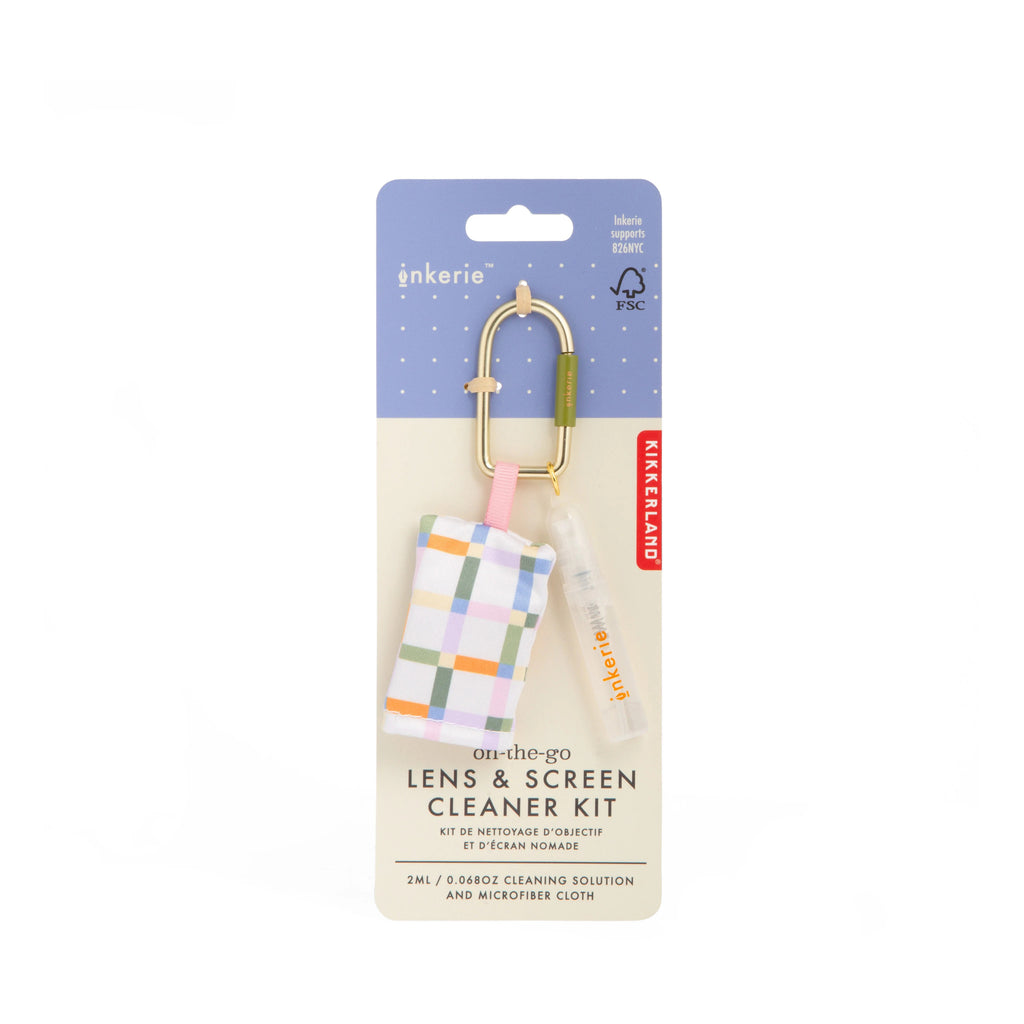 Inkerie On-The-Go Len & Screen Cleaning Kit packaging.