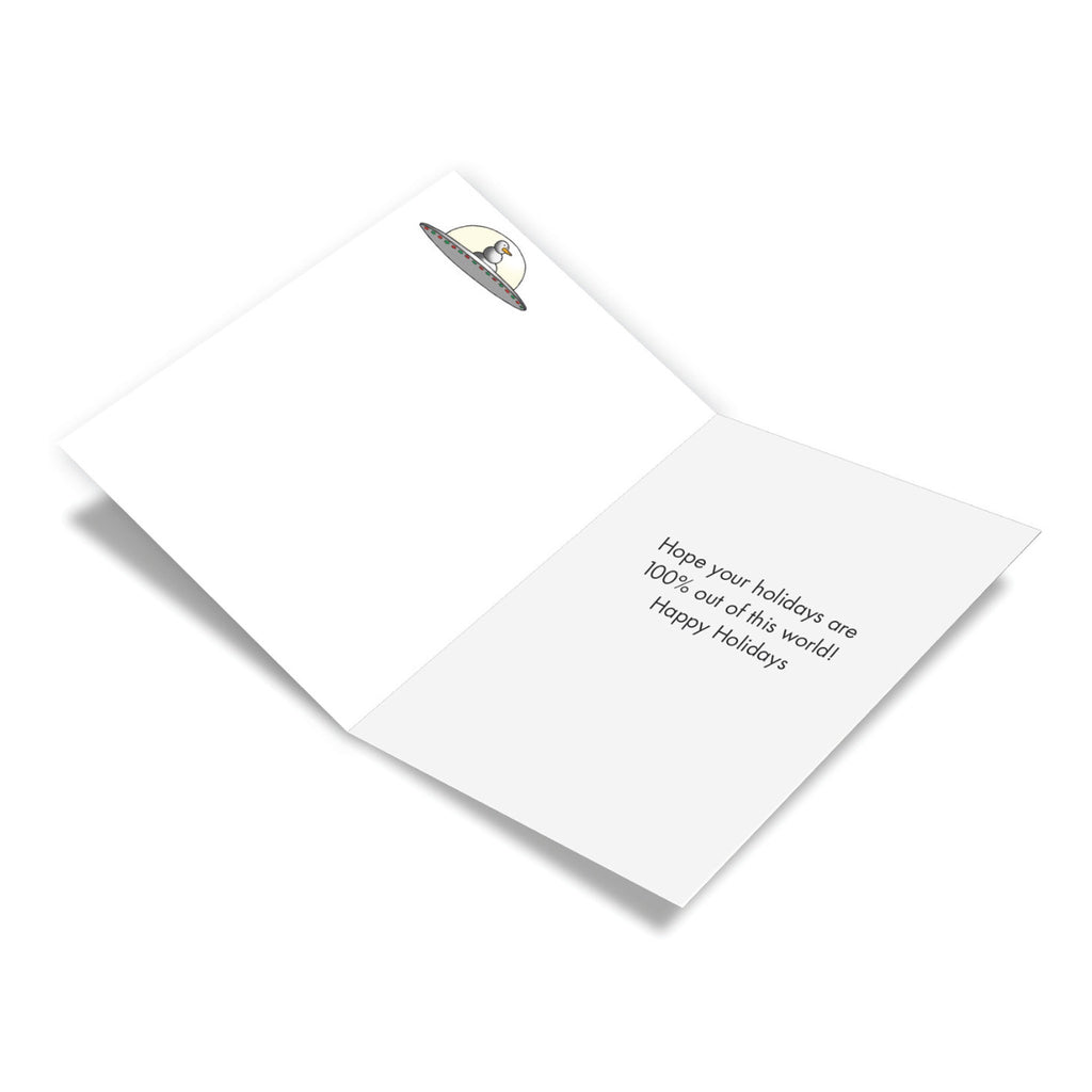 Inside of Alien Analysis Christmas Card.