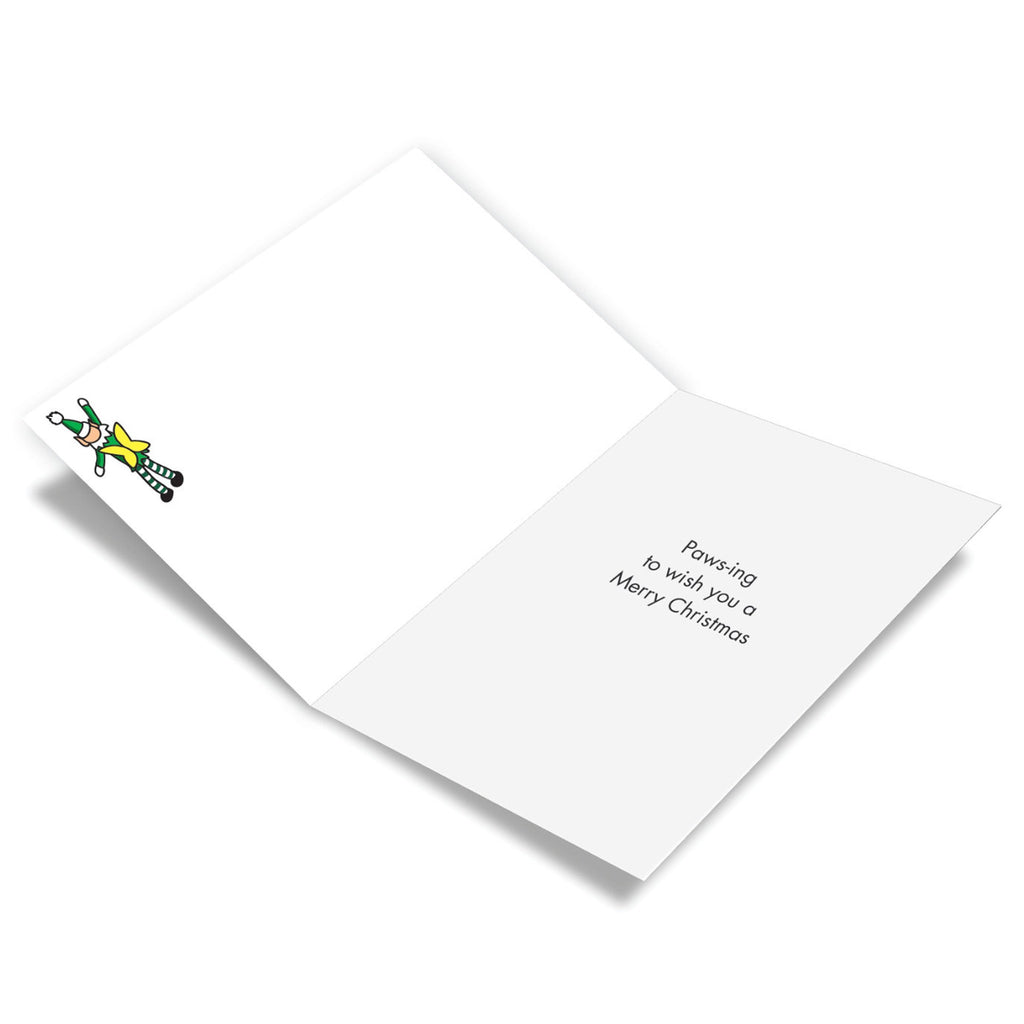 Inside of Cat Holiday Spirit Christmas Card.