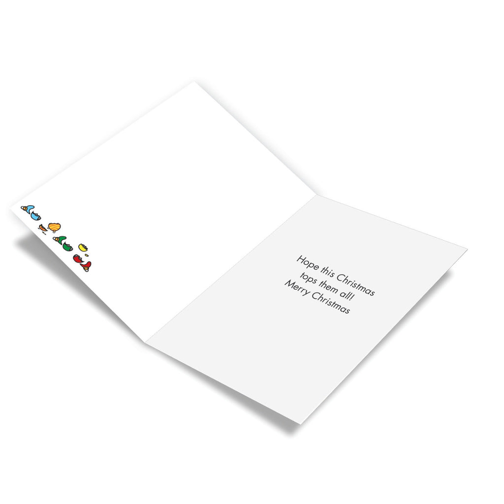 Inside of Cat In Tree Christmas Card.