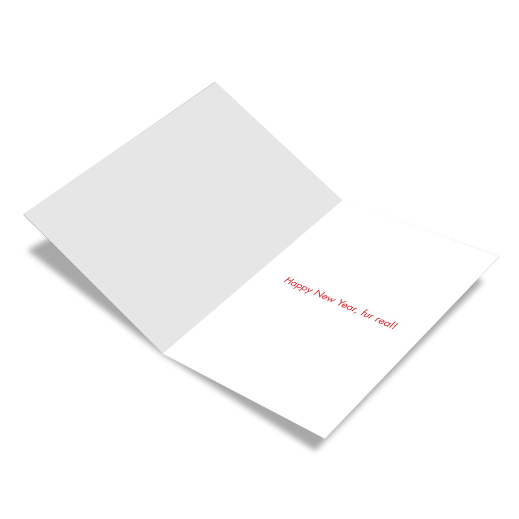 Inside of Dog Resolutions New Year Card.