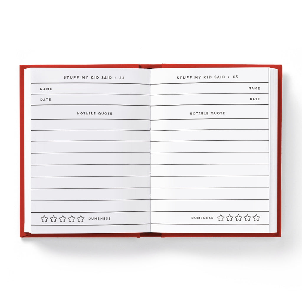 Inside of Dumb Things My Kid Said Tiny Diary.