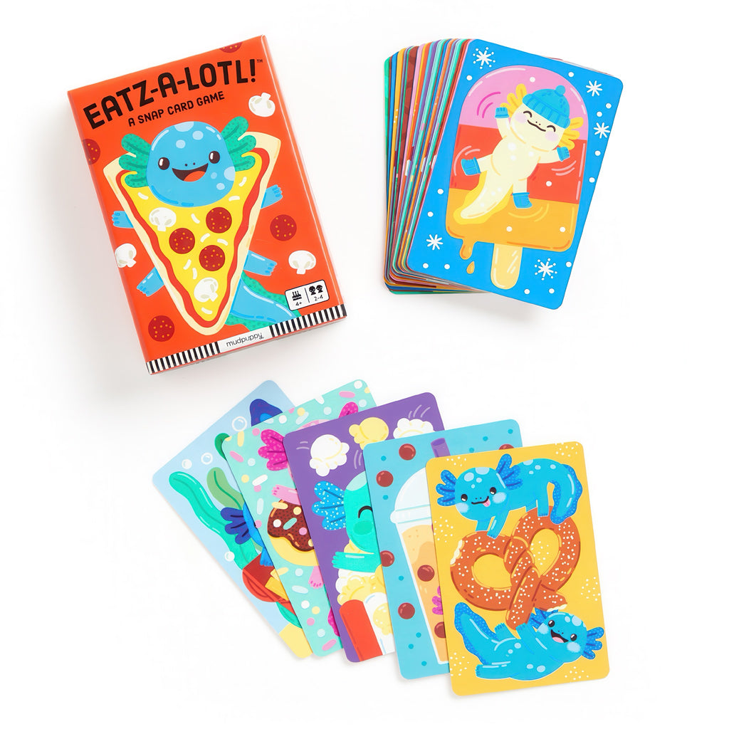 Inside of Eatz-a-lotl! Card Game.