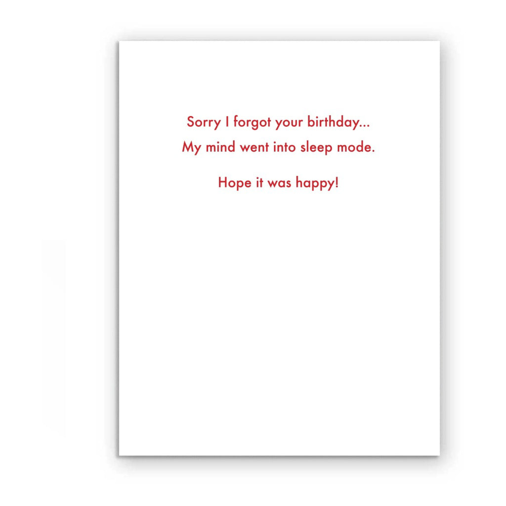 Inside of Forgot Birthday Doll Card.