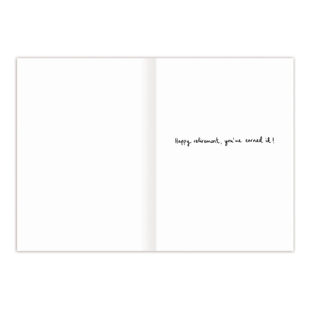 Inside of Garden Scene Retirement Card.