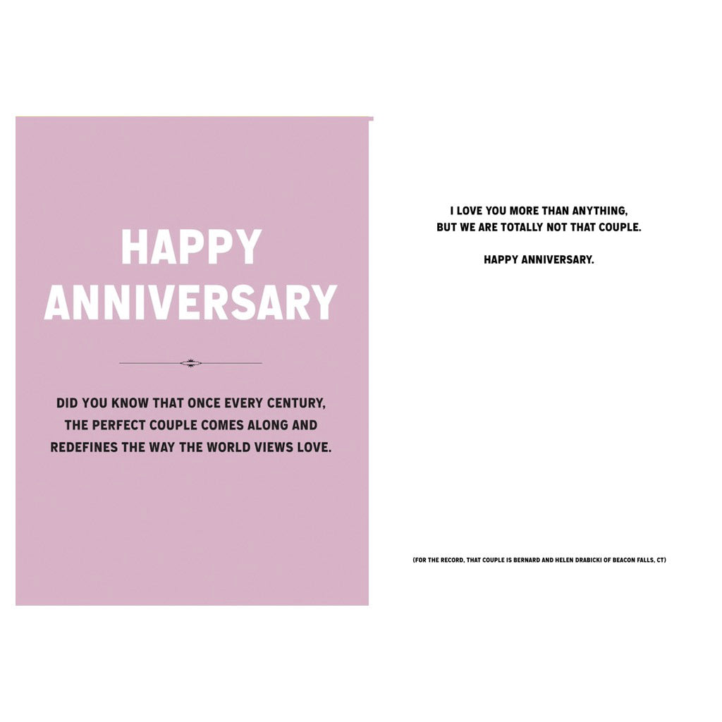 Inside of Happy Anniversary Perfect Couple Card.
