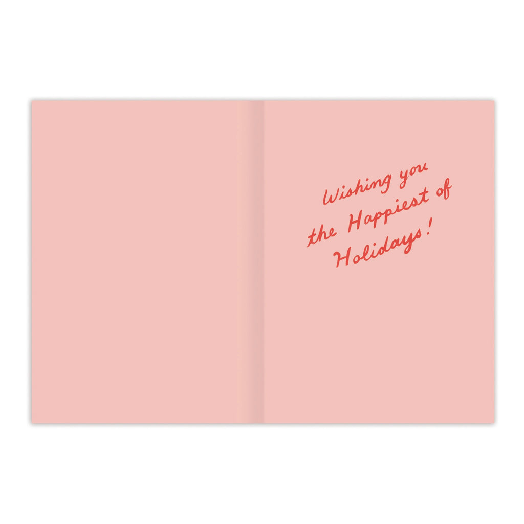 Inside of Laughing All The Way Swan & Cat Holiday Card.